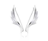 Silver Leaves Shaped Earrings EL-33